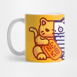 Maneki Neko Skeleton Mug